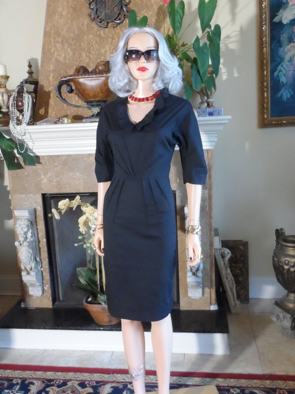 New Prada Black Seamed Sheath Dress IT 38 / US 2